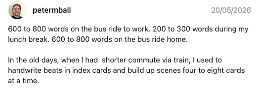 Writing While Commuting